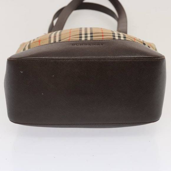 BURBERRY Nova Check Tote Bag Canvas Beige Black Auth ep4012 - Picture 5 of 16